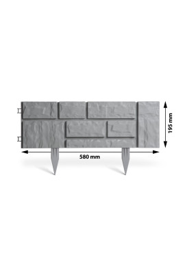 Set 4 Borduri pentru pat de flori / gard - efect cărămidă - 59 x 31 x 2 cm