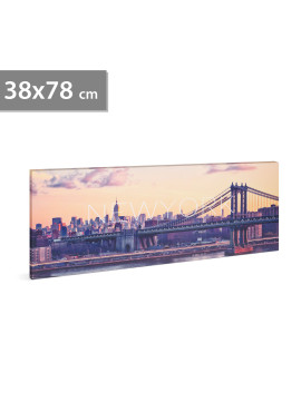 Tablou decorativ cu LED - „New York” - 2 x AA, 38 x 78 cm