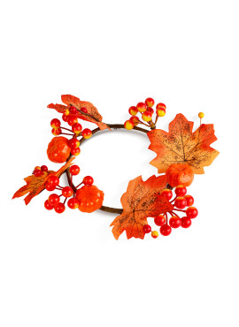 Coroniță decorativă de toamnă cu frunze de arțar – Ø22 cm