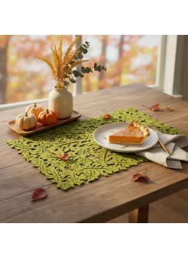 Covoraș de masă decorativ din fetru, verde, 44,5 x 28,5 cm