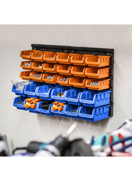 Cutii organizatoare de perete - 30 de cutii din plastic - 640 x 375 x 175 mm - Handy