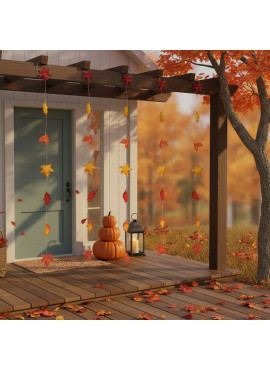 Decor de toamnă – ghirlandă cu frunze căzătoare, 2,1 m, set 4 bucăți