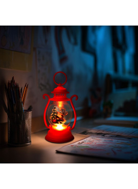 Decorațiune de Crăciun – felinar cu LED – model Moș Crăciun – roșu – 16,5 x 7 cm