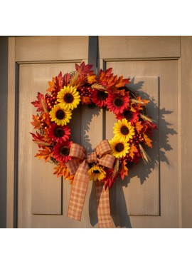 Decorațiune de toamnă – floarea-soarelui – 3 culori – set 4 bucăți
