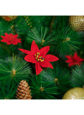 Decorațiune floare artificială – Poinsettia (floare de crăciun) – 50 cm
