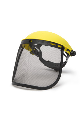Ecran de protectie faciala cu plasa de otel si banderola de cap.