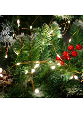 Fâșie luminoasă tip ghirlandă – 100 microLED-uri – lumină alb cald – 10 m – pe baterii AA