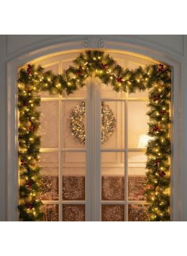 Ghirlandă de brad artificial – verde – 270 cm – PVC