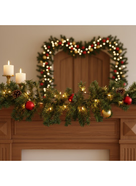 Ghirlandă de brad artificial – verde închis – 270 x Ø24 cm – PVC