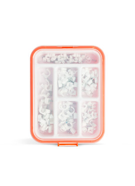 HANDY - Set de cleme cu cui pentru fixarea cablurilor - 5-10 mm - 100 buc.