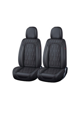 Huse auto premium 5 locuri Carguard Deluxe piele ecologică perforată - negru