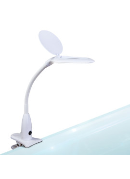 Lampă LED de birou cu lupă - alb