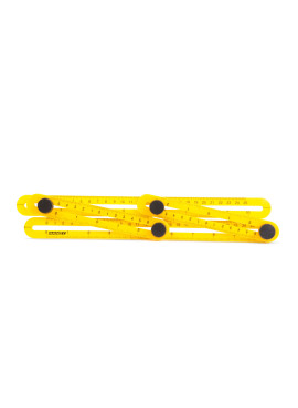 Riglă de plastic cuadrilaterală, cu copiator de unghi , 31 x 18 cm