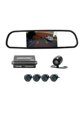 Set senzori de parcare cu camera video și ecran în oglinda retrovizoare - Carguard
