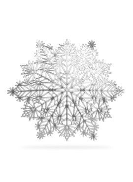 Suport de vase din silicon – model fulg de zăpadă – argintiu – Ø38 cm