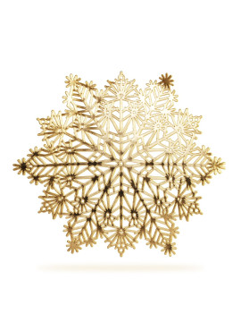 Suport de vase din silicon – model fulg de zăpadă – auriu – Ø38 cm