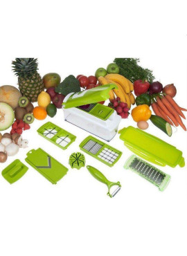 Razătoare multifuncțională de bucătărie cu accesorii pentru feliere, răzuire și depozitare